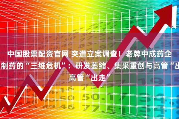 中国股票配资官网 突遭立案调查！老牌中成药企嘉应制药的“三维危机”：研发萎缩、集采重创与高管“出走”